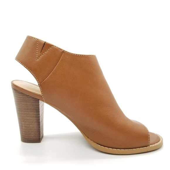 Cole Haan Wrey Peep Toe Stacked Heel Booties Sz 9 - Picture 5 of 8